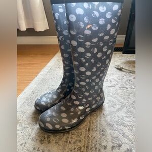 Kamik Gray Polka Dot Rain Boots